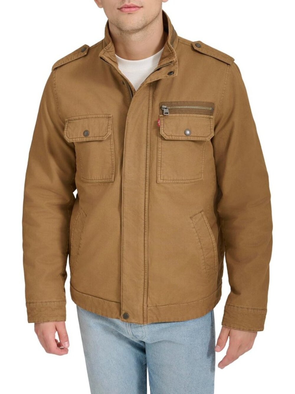 Men's Washed Cotton Military Jacket - Regular & Big Tall Sizes, Stylish